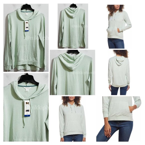 weatherproof Tops - NWT Weatherproof Vintage Ladies' Gingham Hoodie in  green IN LARGE